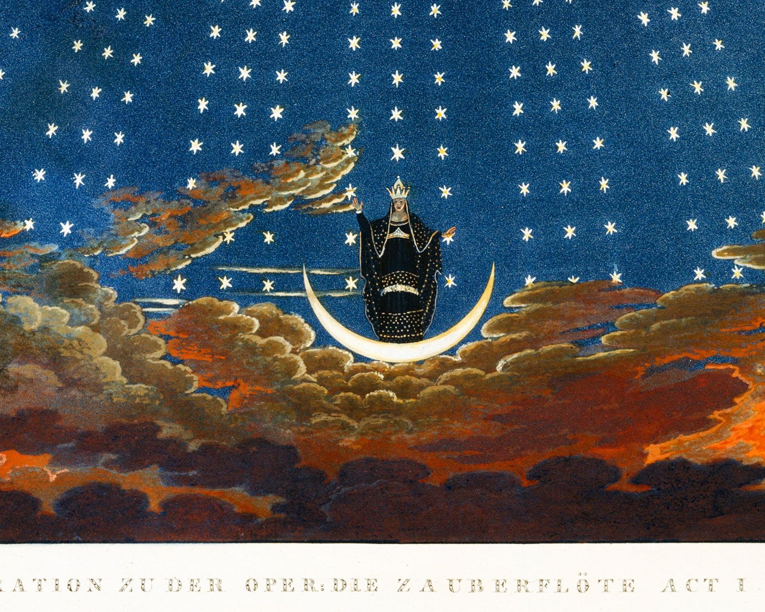 シンケルによる「魔笛、夜の女王の宮殿の星の間」のデザイン