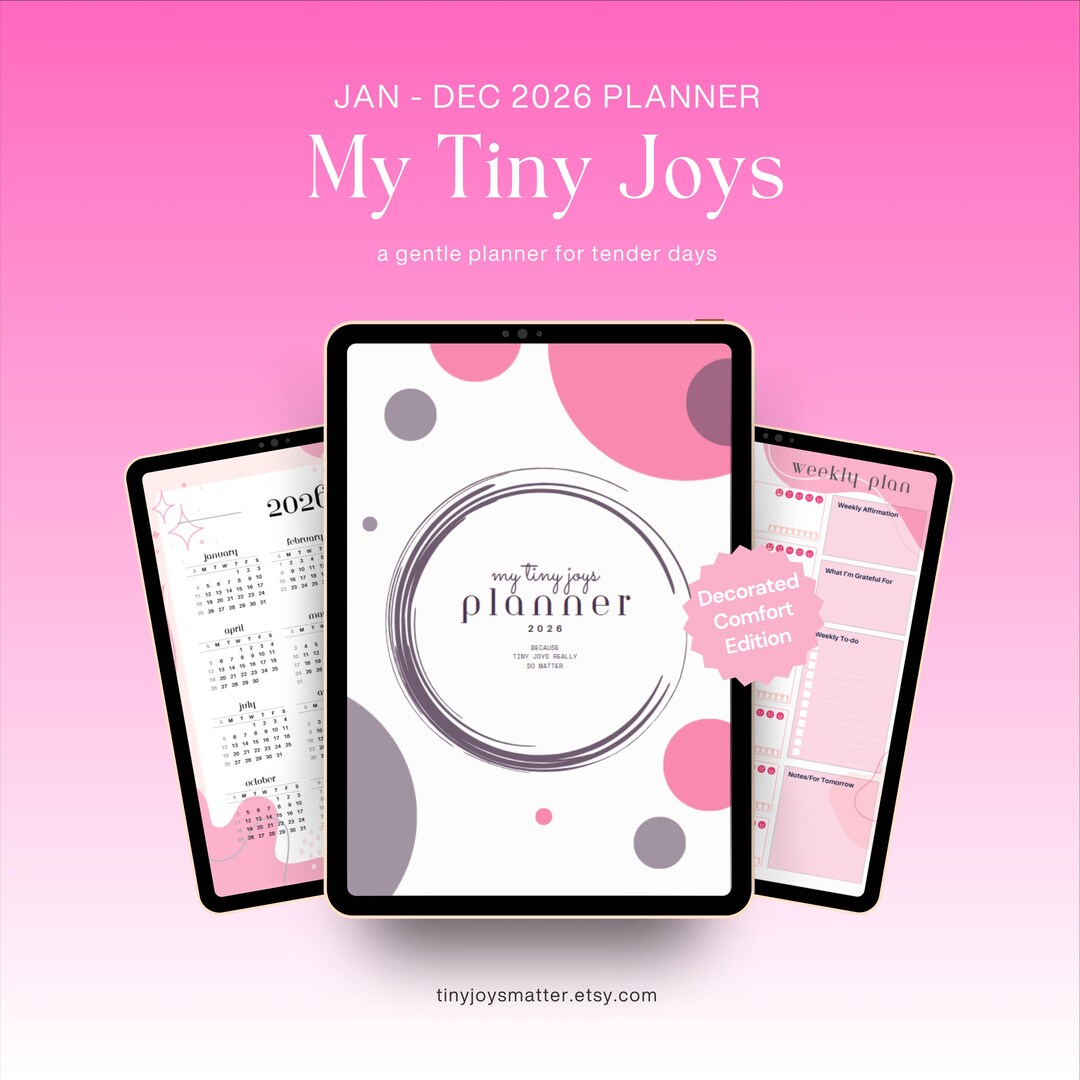 2026 Decorated My Tiny Joy Planner - Pink Digital/printable Planner - Etsy