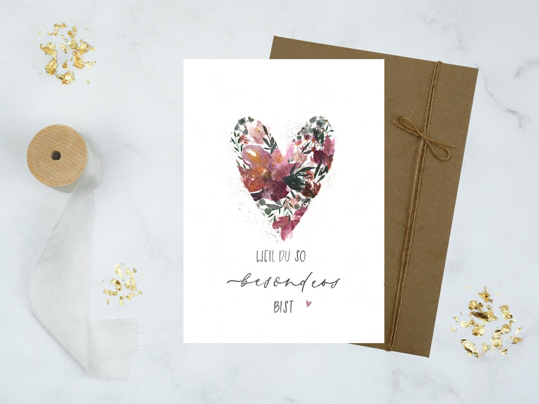 Grußkarte Weil du so besonders bist / Geburtstagskarte / Dankeskarte Etsy.de