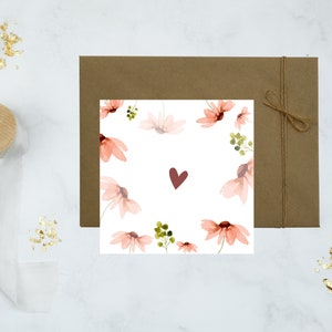 Quadratische Grußkarte – modernes Aquarelldesign / Geburtstagskarte / Hochzeitskarte