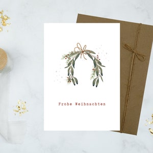Weihnachtskarte "Frohe Weihnachten" / Weihnachtskarten mit Umschlag / modernes Aquarell-Design