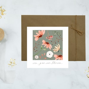 Quadratische Grußkarte – modernes Aquarelldesign / Glückwunschkarte / Grußkarte
