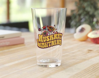 Muskrat Lightning 2024 Roses NEW design by Dave Dobyski OFFICIAL MERCH Pint Glass, 16oz