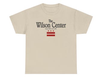 The Wilson Center logo Tee | Washington DC flag stripe design DC HarDCore History