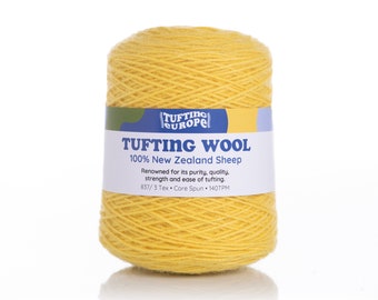 Filato Giallo / 500g / Lana / Su rocca per Tufting