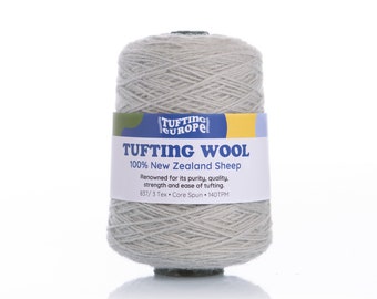 Light Grey Yarn | 500g | Wool | On Cone for Tufting