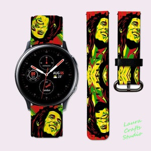Bob Marley Samsung Galaxy Watch4 Band Watch 5 Band Galaxy Active 2 Band 40 mm Galaxy Watch 5 Band Sport Band Galaxy Watch 42mm Gear Sport