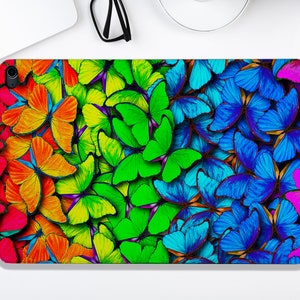 Colored Butterflies iPad Case With Pencil Holder Air 4 10.9" Pro 11 In 10.2" 2021 Pro 12.9 In 2021 Mini 4 Pro 12.9 Inch Mini 6 8.3 In Mini 5