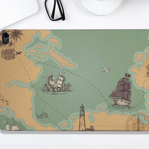 Treasures Map iPad Case avec porte-crayon Mini 6 8.3 En 10.2"2021 Pro 12.9 En 2021 Pro 11 In Mini 5 7.9 » Pro 12.9 Inch Mini 4 Air 4 10.9 »