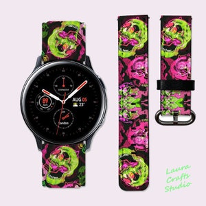 Skull Samsung Galaxy Watch4 Watch 5 Band Galaxy Active 2 Band 40 mm Galaxy Watch 5 Band Sport Band Gear Sport Wristband Galaxy Watch 42mm