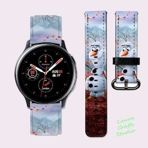 Frozen Galaxy Watch4 Band Samsung Watch 5 Band Disney Galaxy Active 2 Band 40 mm Sport Band Galaxy Watch 42mm Gear Sport Wristband