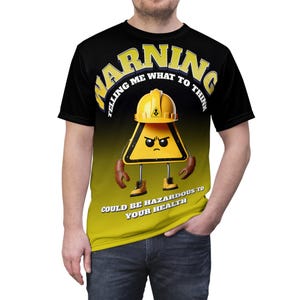 面白い警告サインTシャツ - メンズ用トレンディな夏の漫画ユーモアシャツ - AbanakのUnapologetic Apparel