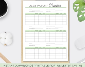 Debt Payoff Tracker | Debt Tracker | Printable | Instant Download | PDF | A4 | US LETTER | A5