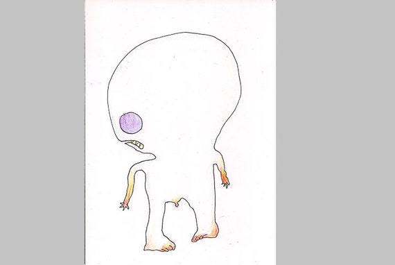 Ward P 3.1 Original drawing DIN A6 21 x 14.8 cm Outsider Brut Art abstract modern art figurative drawing outsider crazy