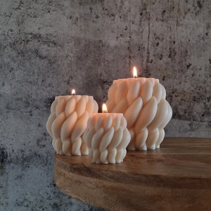 Braided Candle I Twisted Candle I Pillar Candle I Pillar Candle I Soy Wax I Large I Aesthetic I Home Decor I Gift Idea I Handmade