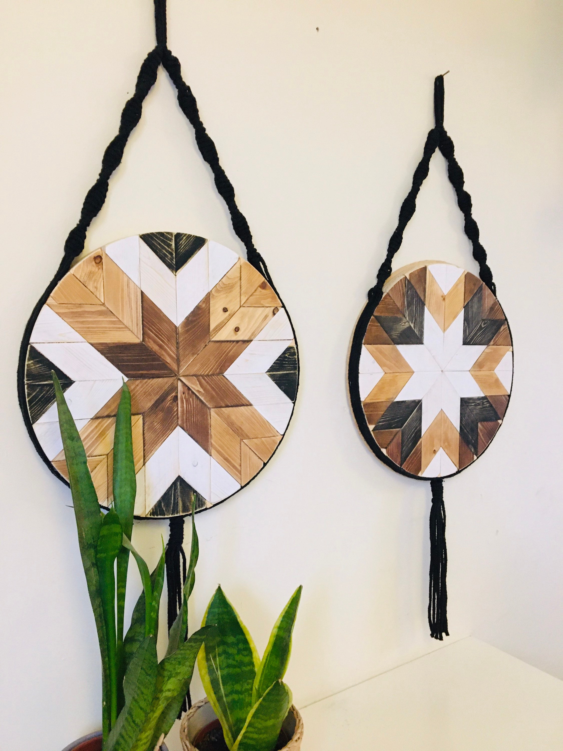 BOHO wood wall art Round wood wall hanging Modern wall art | Etsy