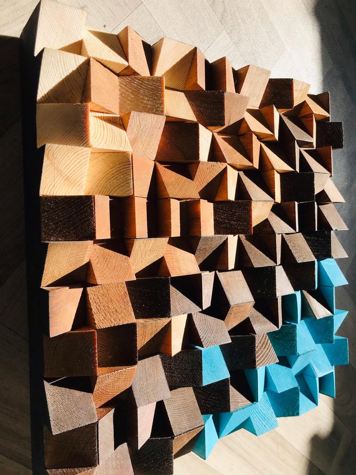 Wood wall art abstract wall hanging wood abstract geometric Etsy