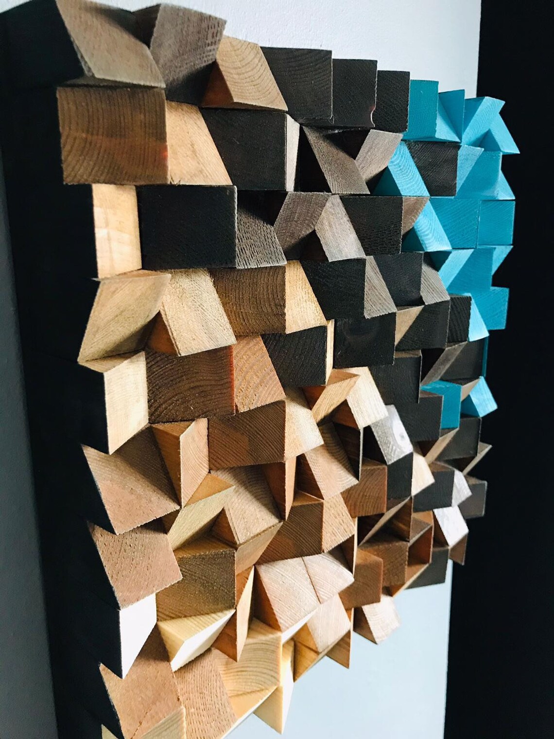 Große Holz Wandkunst Holz Wand dekor für Wohnzimmer Moderne | Etsy