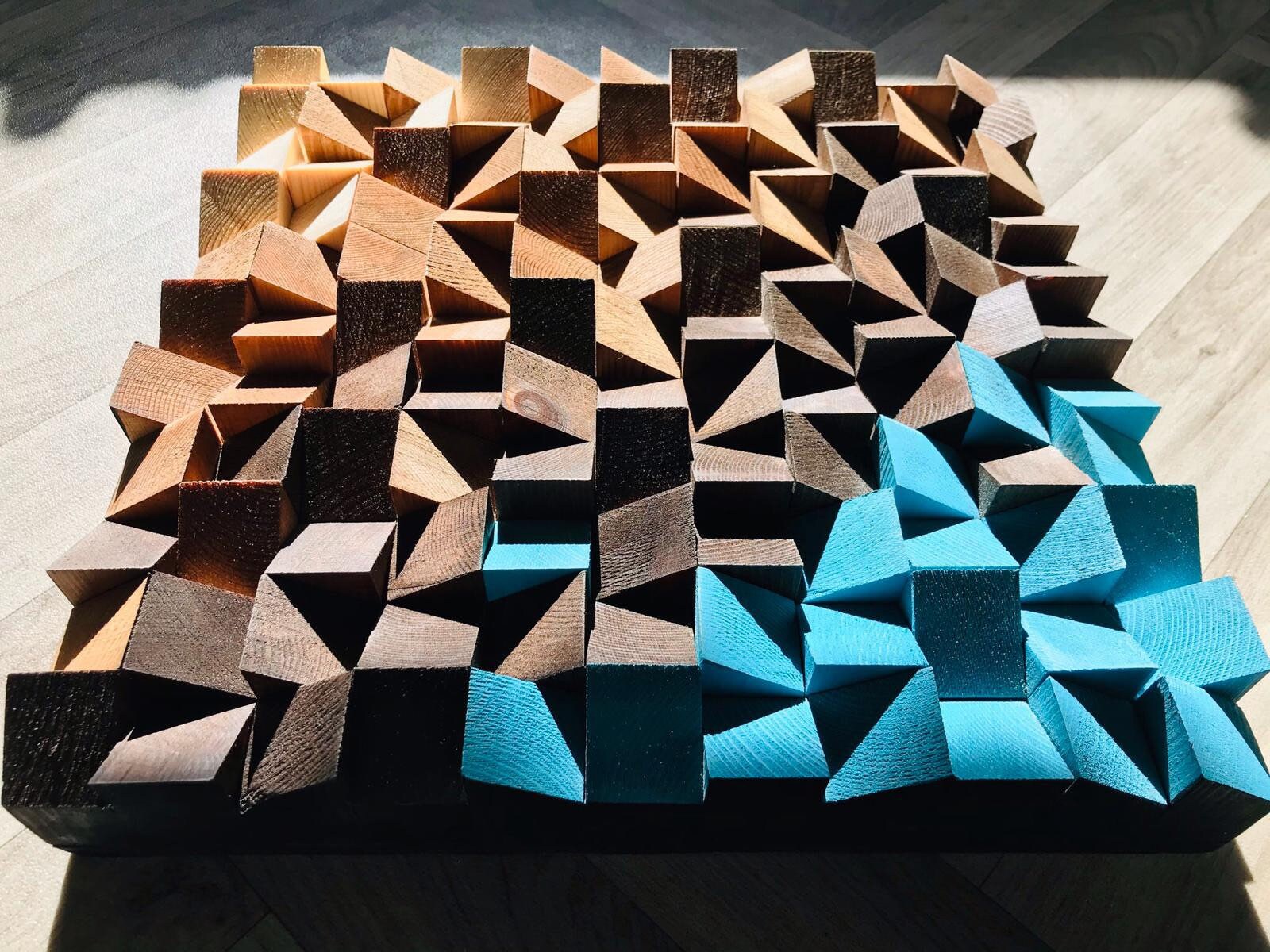 Große Holz Wandkunst Holz Wand dekor für Wohnzimmer Moderne | Etsy