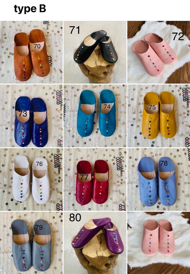 Custom slippers moroccan,babouche moroccan,women slippers image 4