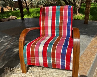 custom chair,handmade chair, stool wood rope, wooden bench, MOROCCAN WOOD STOOL, boho bench, rattan bench, lounge chair, Moroccan armchair