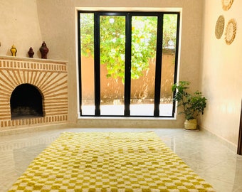 light green checkered rug -checkerboard rug checkered area rug -checkered rug  -checker rug -moroccan rug