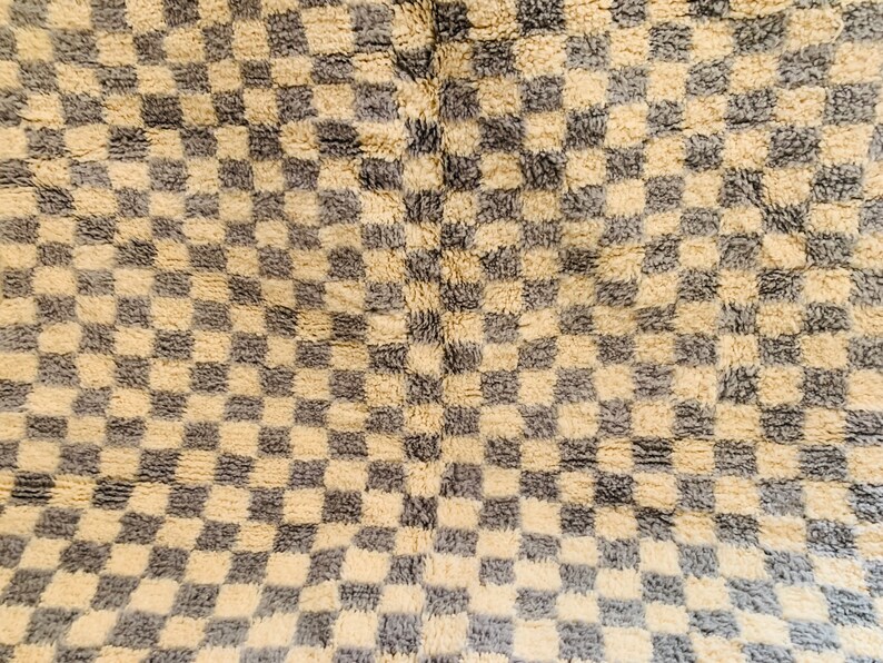 grey checkered rug checkerboard rug checkered area rug checkered rug checker rug moroccan rug zdjęcie 2