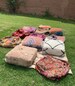 Moroccan Kilim Pouf, Floor Pouf, Vintage Moroccan Ottoman, Beni Ourain Square Pouf, Yoga Meditation Cushion, Outdoor Red Kilim Pillows 