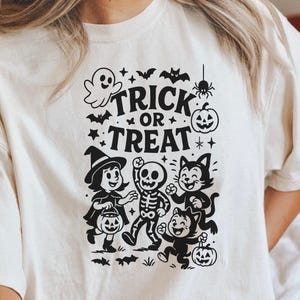 Trick or Treat SVG, Retro Halloween shirt svg, Halloween svg, Spooky season svg, Halloween png, Trick or Treat shirt svg, png file cricut