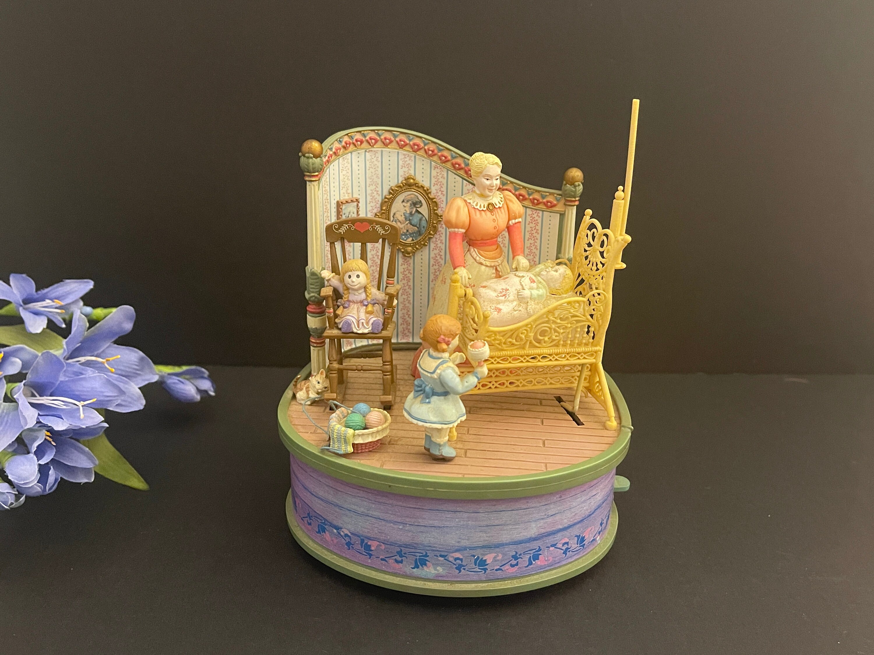 Vintage Enesco Music Box brahms Lullaby Nursery Scene Etsy UK