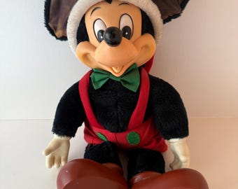 Vintage Christmas Mickey Mouse Plush Toy by Applause