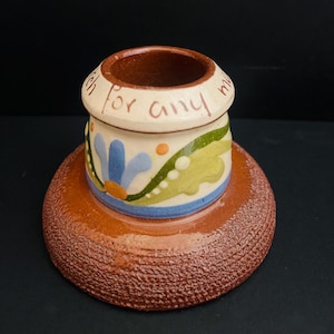 Vintage Aller Vale Motto ware Match Striker, Table Vesta, Match Holder “A Match for any Man”