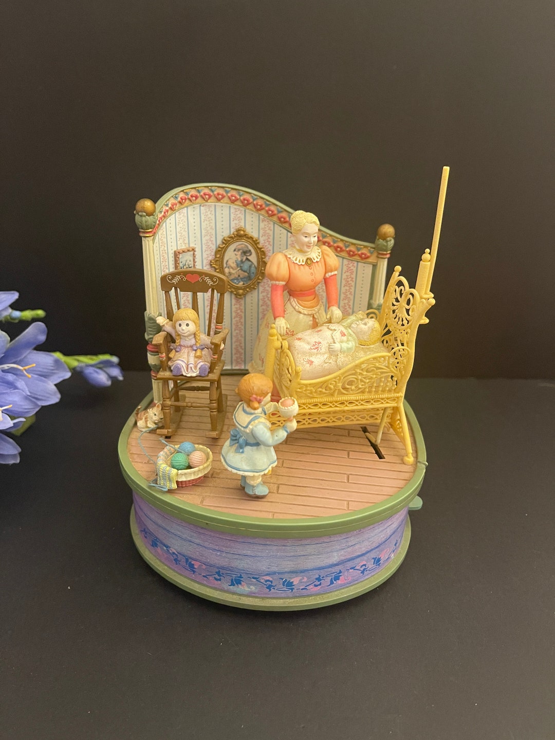 Vintage Enesco Music Box brahms Lullaby Nursery Scene Etsy UK