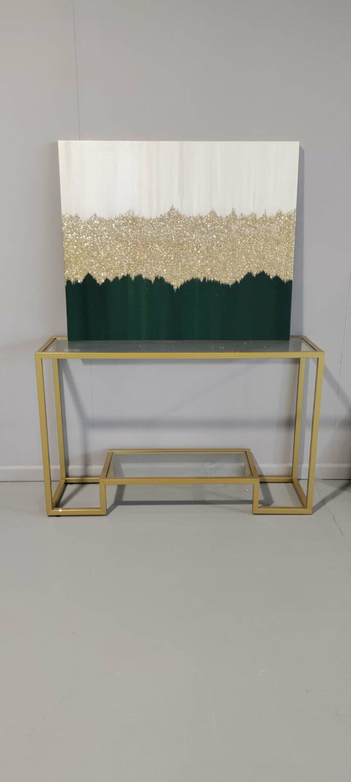 Hunter Green and Gold Glam Sparkling Wall Art Home Decor Etsy