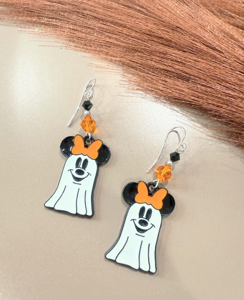 Pendientes de fantasma de Mickey Mouse, joyas de Disney para Halloween imagen 2