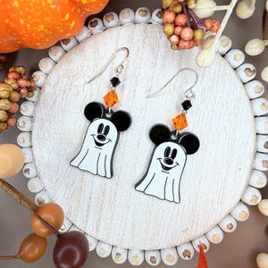 Mickey Mouse Ghost Earrings, Halloween Disney Jewelry