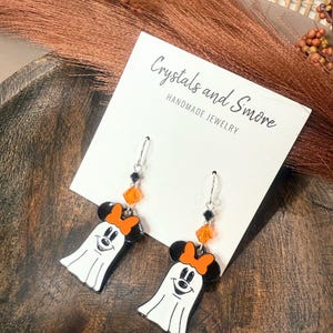 Pendientes de fantasma de Mickey Mouse, joyas de Disney para Halloween imagen 1