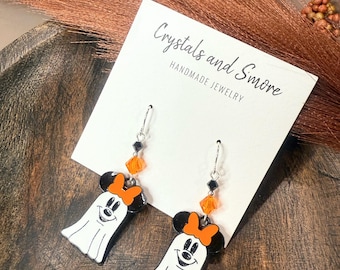 Mickey Mouse Ghost Earrings, Halloween Disney Jewelry