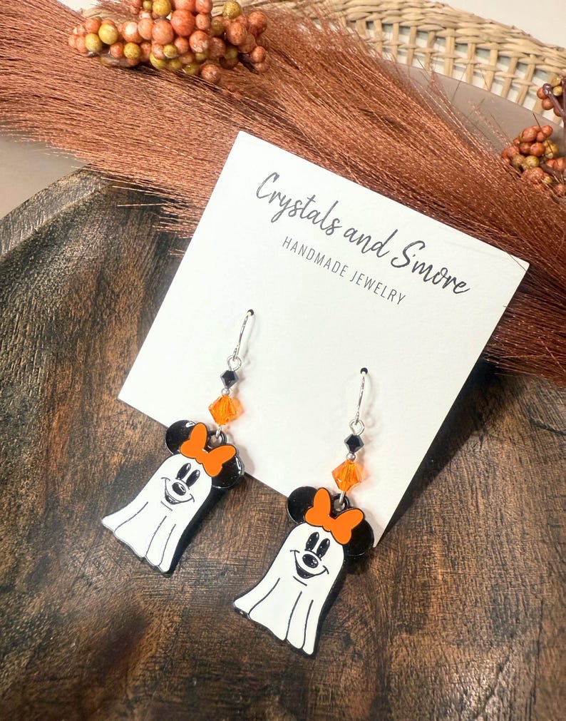 Pendientes de fantasma de Mickey Mouse, joyas de Disney para Halloween imagen 1