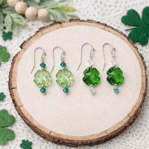 Handmade Shamrock Earrings: Crystal St. Patrick's Day Jewelry
