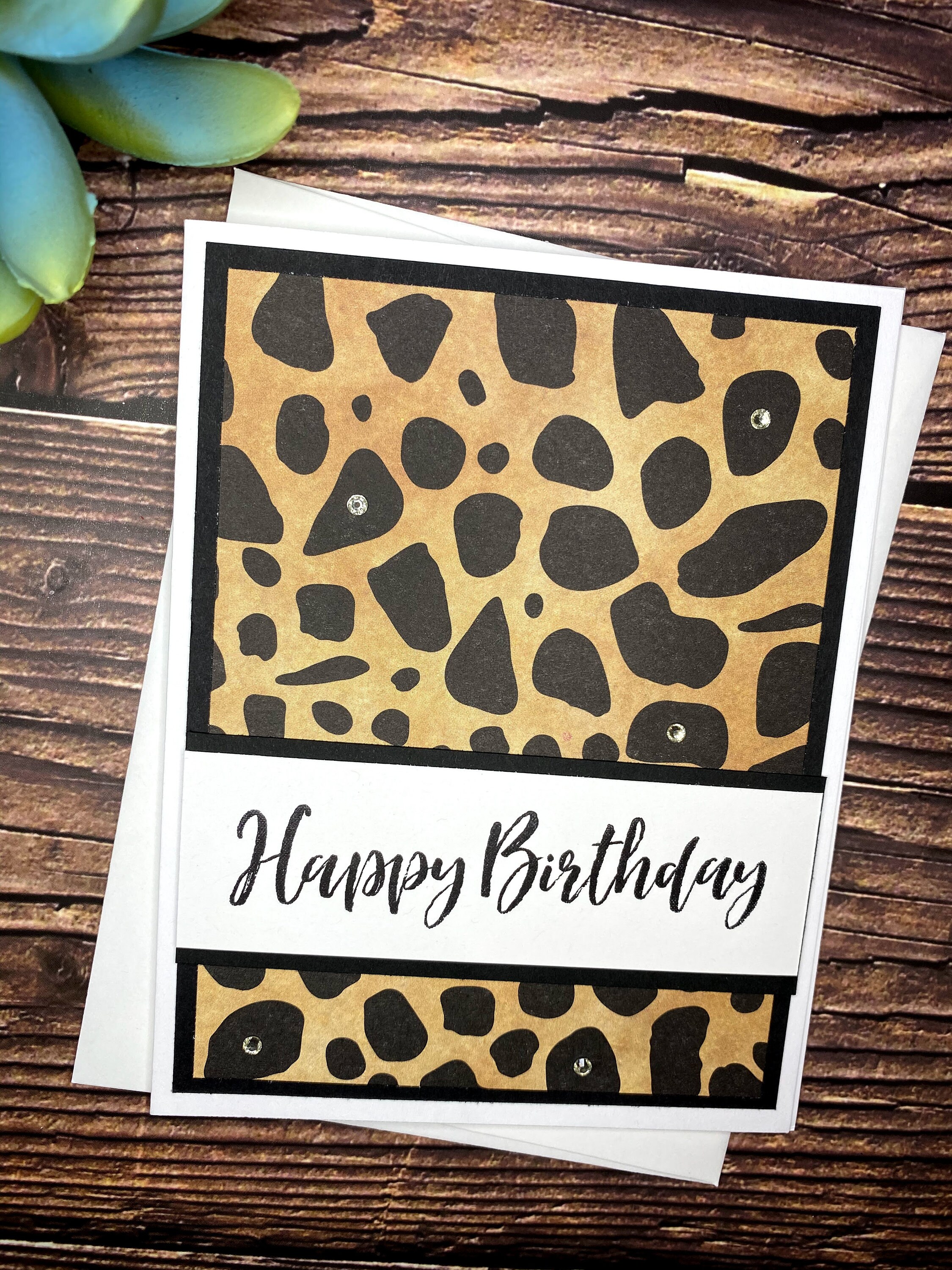 Leopard Print Happy Birthday Card Birthday Card for Ladies | Etsy