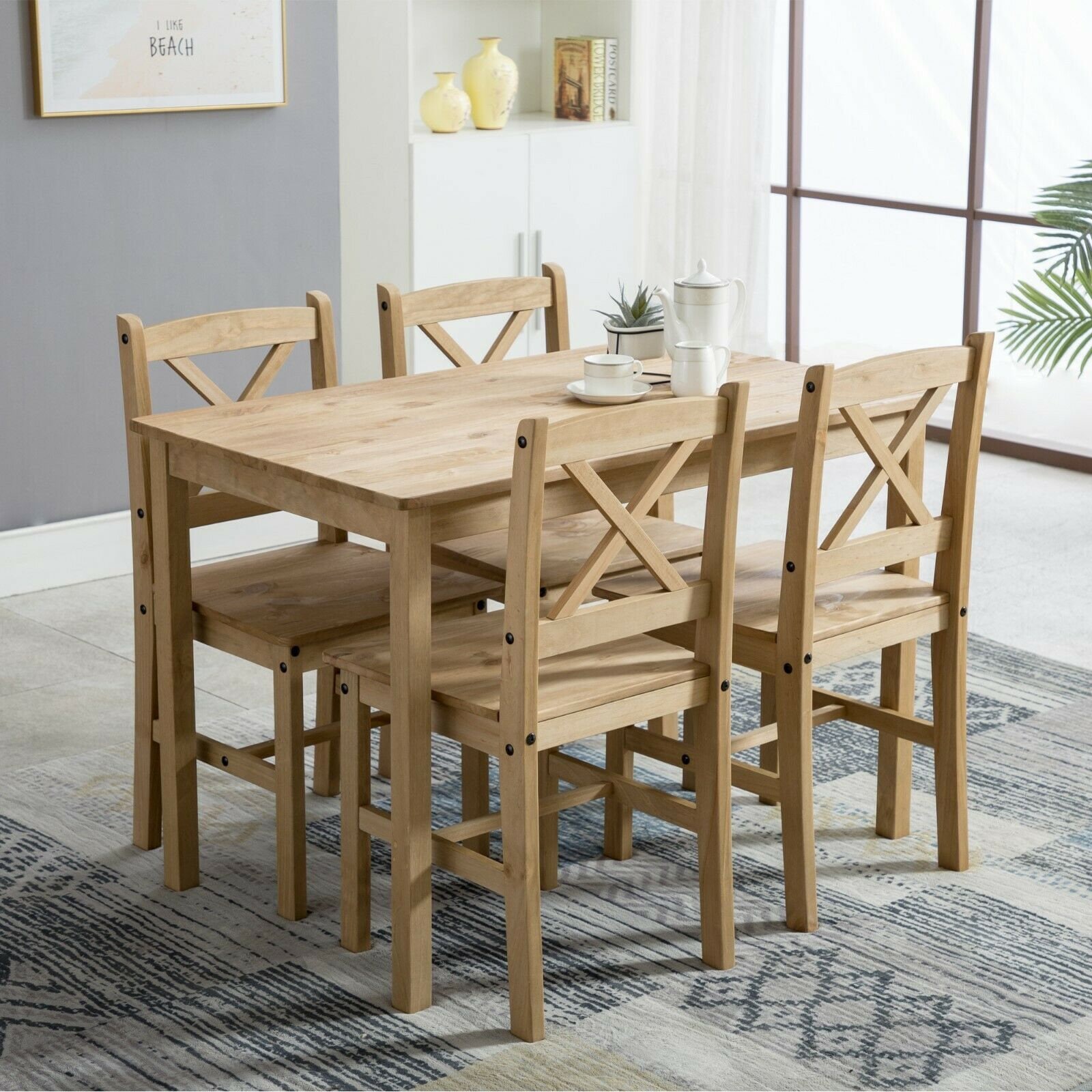 Classic Solid Wooden Dining Table and 4 Chairs Set Kitchen Etsy UK Classic Solid Wooden Dining Table and 4 Chairs Set Kitchen Etsy UK