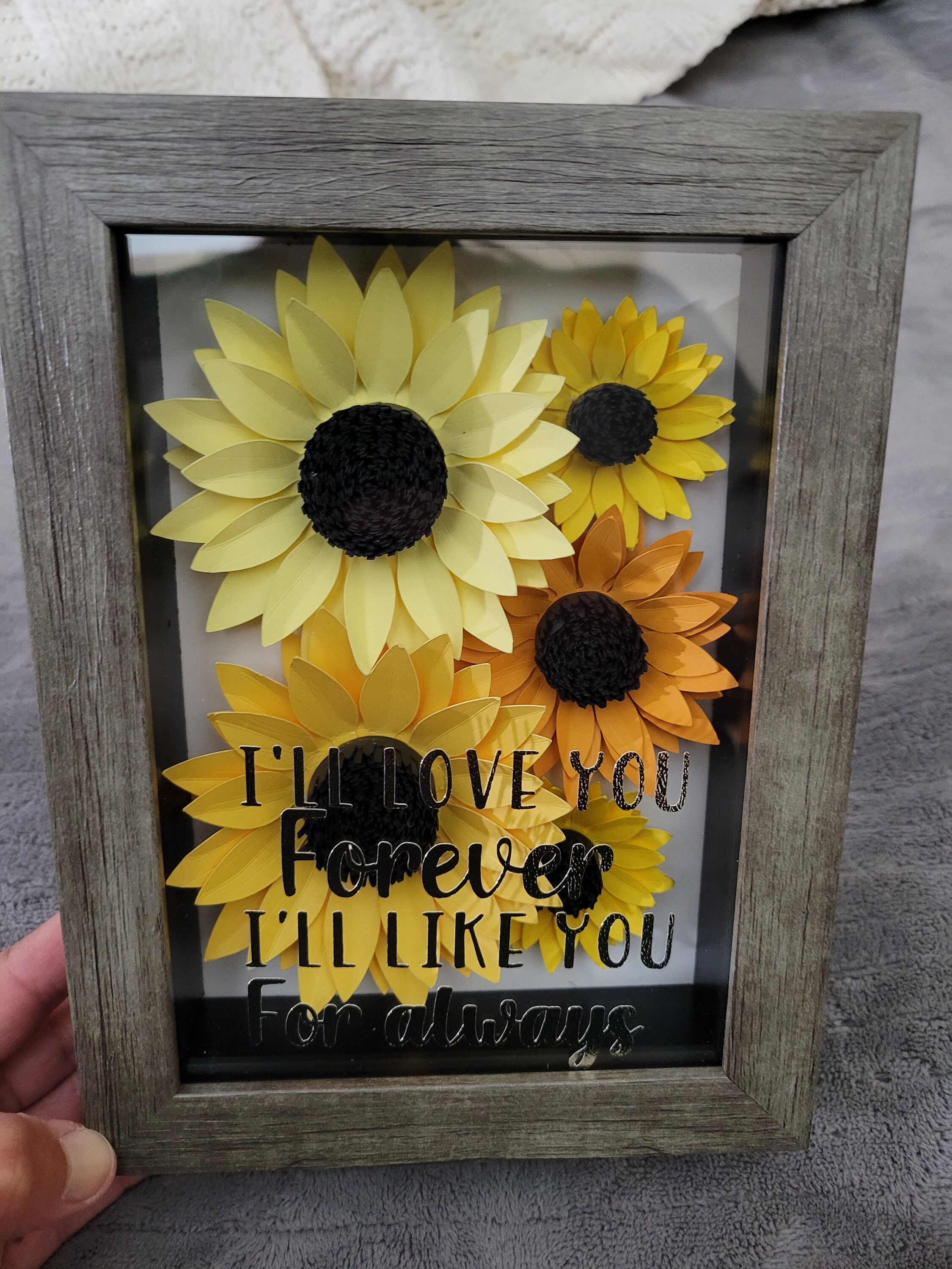 Sunflower shadow box. Etsy