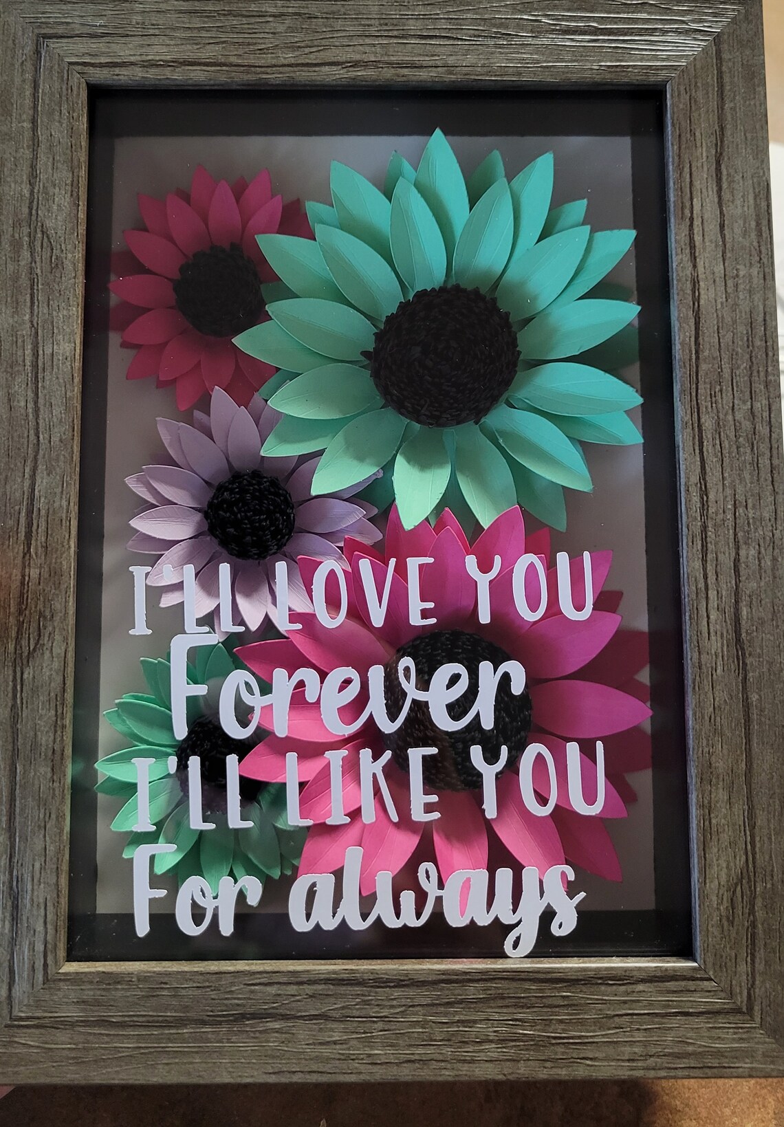 Sunflower shadow box. Etsy