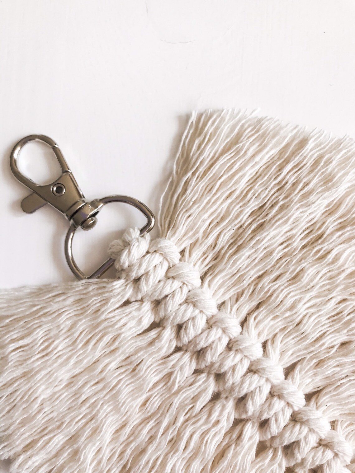 Macrame feather keychain macrame keychain boho handmade Etsy