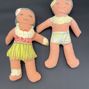 Vintage Hawaiian C & H Sugar Rag doll set / Hawaiian Boy AND Girl Doll / Advertisement mascot doll