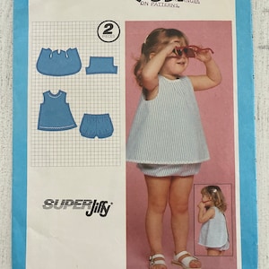 Simplicity 9531 vintage pattern size 2 toddler / 1980 / toddler super giffy sundress and bloomers cut pattern