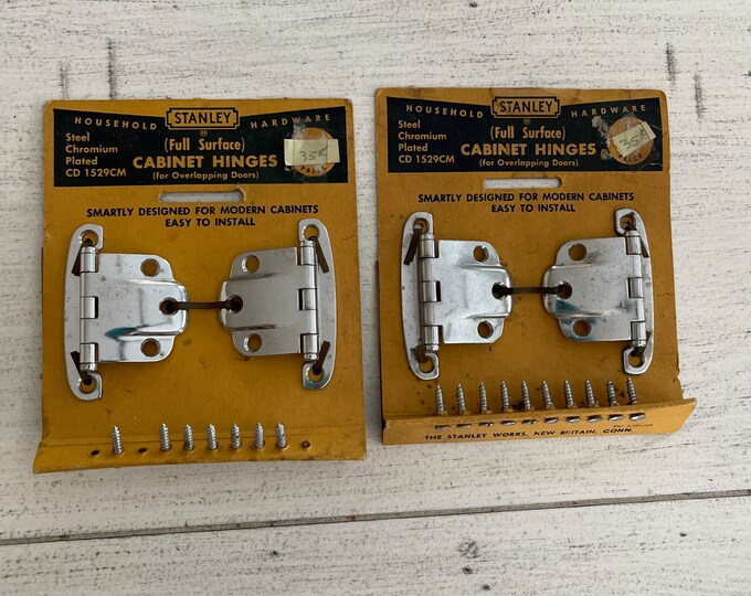 Stanley Vintage Hinges on Original Packaging / Steel Chromium