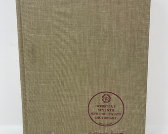 Webster's Seventh New Collegiate Dictionary vintage hardback book / 1965 Based on Third New Inter / G & C Merriam Company, Springfield Mass
