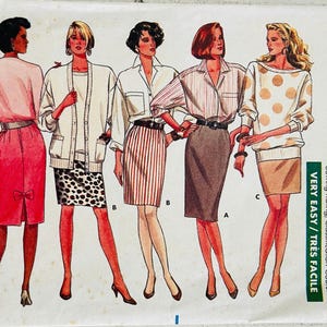 Butterick 5880 uncut pattern size 6 8 10 12 / 1987 / Misses skirt / fast & easy very easy 1 yard skirt
